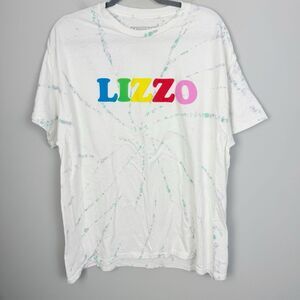 LIZZO | NEW! Tie Dye Puff Print Tour Merch Short Sleeve White Tee Unisex Size XL